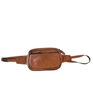 GREEN FIELDS Country Genuine Cowhide Leather Brown Belt Bag Fanny Pack